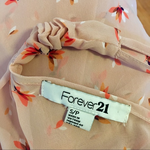 Forever 21 Chiffon Spaghetti Strap Pattern Blouse - Picture 2 of 2